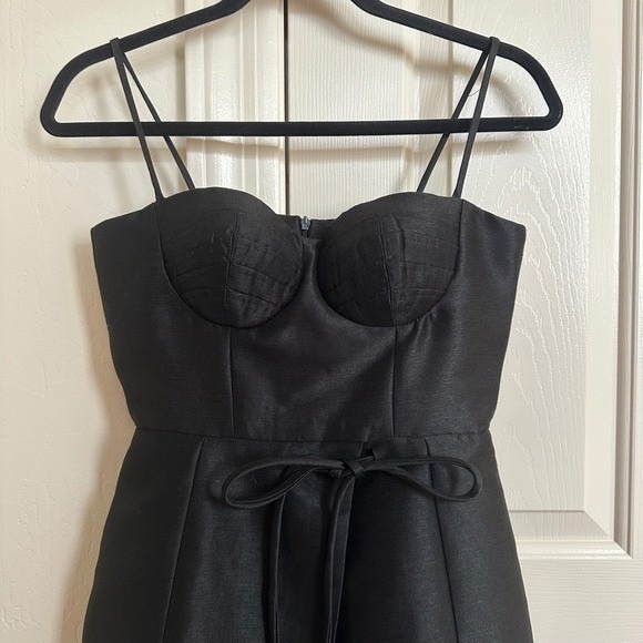 ANIS Collection Black Corset Romper with Tie Waist Bustier Style - Size Medium - Picture 8 of 9
